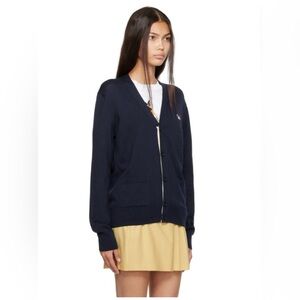 Maison Kitsuné | Navy Tricolor Fox Cardigan | Size M | Unisex
